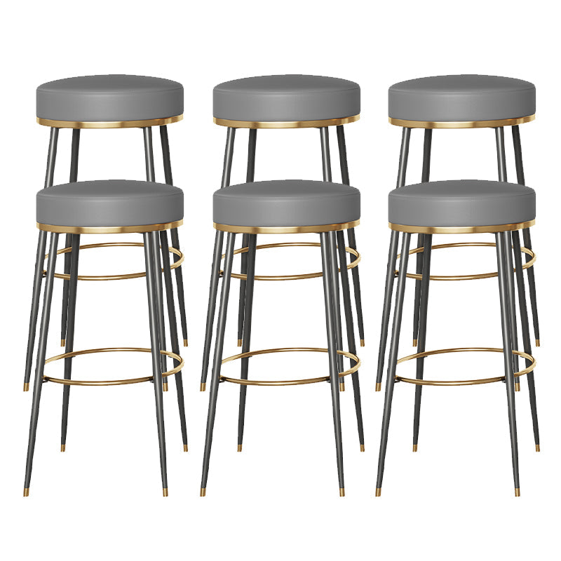 Glam Style Bar Stool Backless Leather Counter Stool for Bristol