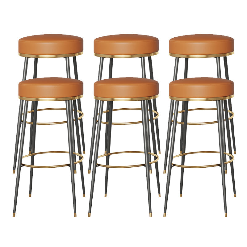 Glam Style Bar Stool Backless Leather Counter Stool for Bristol