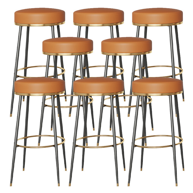 Glam Style Bar Stool Backless Leather Counter Stool for Bristol
