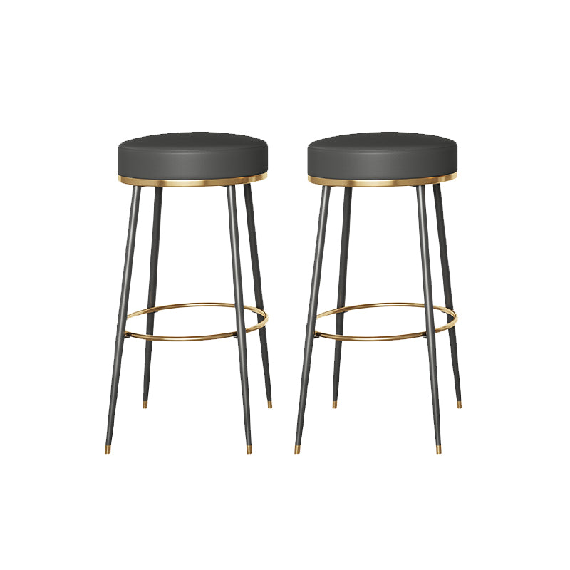Glam Style Bar Stool Backless Leather Counter Stool for Bristol