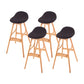 Solid Wood Dining Stools Contemporary Armless Bar Stools with Cushion