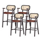 Solid Wood Dining Stools Contemporary Armed Bar Stools with Footrest 4 Piece Set Clearhalo 'Bar Furniture' 'Bar Stools' 'bar_stools' 'furn' 'furn_bar_stools' 'Furniture' 'Kitchen & Dining Furniture' 6686979