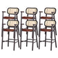Solid Wood Dining Stools Contemporary Armed Bar Stools with Footrest 6 Piece Set Clearhalo 'Bar Furniture' 'Bar Stools' 'bar_stools' 'furn' 'furn_bar_stools' 'Furniture' 'Kitchen & Dining Furniture' 6686981