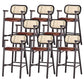 Solid Wood Dining Stools Contemporary Armed Bar Stools with Footrest 8 Piece Set Clearhalo 'Bar Furniture' 'Bar Stools' 'bar_stools' 'furn' 'furn_bar_stools' 'Furniture' 'Kitchen & Dining Furniture' 6686983