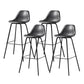 Faux Leather Dining Stools Contemporary Armless Bar Stools with Metal Base Gray 4 Piece Set Clearhalo 'Bar Furniture' 'Bar Stools' 'bar_stools' 'furn' 'furn_bar_stools' 'Furniture' 'Kitchen & Dining Furniture' 6687013