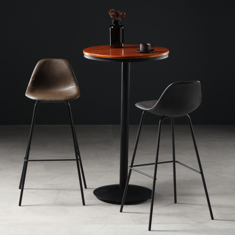 Faux Leather Dining Stools Contemporary Armless Bar Stools with Metal Base Clearhalo 'Bar Furniture' 'Bar Stools' 'bar_stools' 'furn' 'furn_bar_stools' 'Furniture' 'Kitchen & Dining Furniture' 6687014
