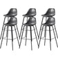 Faux Leather Dining Stools Contemporary Armless Bar Stools with Metal Base Gray 6 Piece Set Clearhalo 'Bar Furniture' 'Bar Stools' 'bar_stools' 'furn' 'furn_bar_stools' 'Furniture' 'Kitchen & Dining Furniture' 6687016