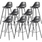 Faux Leather Dining Stools Contemporary Armless Bar Stools with Metal Base Gray 8 Piece Set Clearhalo 'Bar Furniture' 'Bar Stools' 'bar_stools' 'furn' 'furn_bar_stools' 'Furniture' 'Kitchen & Dining Furniture' 6687017