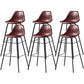Faux Leather Dining Stools Contemporary Armless Bar Stools with Metal Base Red 6 Piece Set Clearhalo 'Bar Furniture' 'Bar Stools' 'bar_stools' 'furn' 'furn_bar_stools' 'Furniture' 'Kitchen & Dining Furniture' 6687025