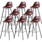 Faux Leather Dining Stools Contemporary Armless Bar Stools with Metal Base Red 8 Piece Set Clearhalo 'Bar Furniture' 'Bar Stools' 'bar_stools' 'furn' 'furn_bar_stools' 'Furniture' 'Kitchen & Dining Furniture' 6687027