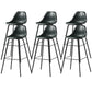 Faux Leather Dining Stools Contemporary Armless Bar Stools with Metal Base Green 6 Piece Set Clearhalo 'Bar Furniture' 'Bar Stools' 'bar_stools' 'furn' 'furn_bar_stools' 'Furniture' 'Kitchen & Dining Furniture' 6687031