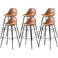 Faux Leather Dining Stools Contemporary Armless Bar Stools with Metal Base Brown 6 Piece Set Clearhalo 'Bar Furniture' 'Bar Stools' 'bar_stools' 'furn' 'furn_bar_stools' 'Furniture' 'Kitchen & Dining Furniture' 6687036