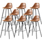 Faux Leather Dining Stools Contemporary Armless Bar Stools with Metal Base Brown 8 Piece Set Clearhalo 'Bar Furniture' 'Bar Stools' 'bar_stools' 'furn' 'furn_bar_stools' 'Furniture' 'Kitchen & Dining Furniture' 6687037