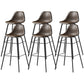 Faux Leather Dining Stools Contemporary Armless Bar Stools with Metal Base Dark Brown 6 Piece Set Clearhalo 'Bar Furniture' 'Bar Stools' 'bar_stools' 'furn' 'furn_bar_stools' 'Furniture' 'Kitchen & Dining Furniture' 6687041