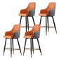 Taburete de bar de cuero glam taburete de respaldo armado taburete para sala de estar