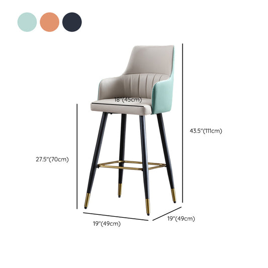 Tabouret de bar en cuir glamour tabouret de comptoir armé pour le salon