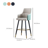 Glam Leather Bar Stool Armed Backrest Counter Stool for Living Room
