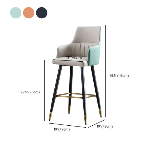 Tabouret de bar en cuir glamour tabouret de comptoir armé pour le salon