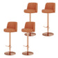 Adjustable Swivel Bar Stool Leather Backrest Counter Stool for Bristol Rose Gold Orange 4 Piece Set Clearhalo 'Bar Furniture' 'Bar Stools' 'bar_stools' 'furn' 'furn_bar_stools' 'Furniture' 'Kitchen & Dining Furniture' 6687071