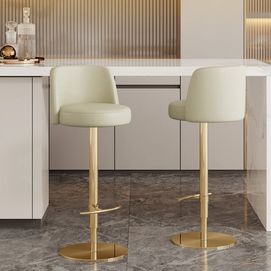 Adjustable Swivel Bar Stool Leather Backrest Counter Stool for Bristol Clearhalo 'Bar Furniture' 'Bar Stools' 'bar_stools' 'furn' 'furn_bar_stools' 'Furniture' 'Kitchen & Dining Furniture' 6687074