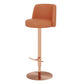 Adjustable Swivel Bar Stool Leather Backrest Counter Stool for Bristol Rose Gold Orange 1 Piece Clearhalo 'Bar Furniture' 'Bar Stools' 'bar_stools' 'furn' 'furn_bar_stools' 'Furniture' 'Kitchen & Dining Furniture' 6687076