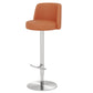 Adjustable Swivel Bar Stool Leather Backrest Counter Stool for Bristol Silver Orange 1 Piece Clearhalo 'Bar Furniture' 'Bar Stools' 'bar_stools' 'furn' 'furn_bar_stools' 'Furniture' 'Kitchen & Dining Furniture' 6687077