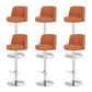 Adjustable Swivel Bar Stool Leather Backrest Counter Stool for Bristol Silver Orange 6 Piece Set Clearhalo 'Bar Furniture' 'Bar Stools' 'bar_stools' 'furn' 'furn_bar_stools' 'Furniture' 'Kitchen & Dining Furniture' 6687083