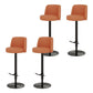 Adjustable Swivel Bar Stool Leather Backrest Counter Stool for Bristol Black Orange 4 Piece Set Clearhalo 'Bar Furniture' 'Bar Stools' 'bar_stools' 'furn' 'furn_bar_stools' 'Furniture' 'Kitchen & Dining Furniture' 6687087