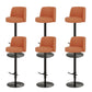 Adjustable Swivel Bar Stool Leather Backrest Counter Stool for Bristol Black Orange 6 Piece Set Clearhalo 'Bar Furniture' 'Bar Stools' 'bar_stools' 'furn' 'furn_bar_stools' 'Furniture' 'Kitchen & Dining Furniture' 6687088