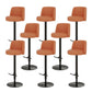Adjustable Swivel Bar Stool Leather Backrest Counter Stool for Bristol Black Orange 8 Piece Set Clearhalo 'Bar Furniture' 'Bar Stools' 'bar_stools' 'furn' 'furn_bar_stools' 'Furniture' 'Kitchen & Dining Furniture' 6687089