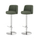 Adjustable Swivel Bar Stool Leather Backrest Counter Stool for Bristol Silver Green 2 Piece Set Clearhalo 'Bar Furniture' 'Bar Stools' 'bar_stools' 'furn' 'furn_bar_stools' 'Furniture' 'Kitchen & Dining Furniture' 6687096