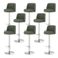Adjustable Swivel Bar Stool Leather Backrest Counter Stool for Bristol Silver Green 8 Piece Set Clearhalo 'Bar Furniture' 'Bar Stools' 'bar_stools' 'furn' 'furn_bar_stools' 'Furniture' 'Kitchen & Dining Furniture' 6687099