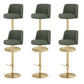 Adjustable Swivel Bar Stool Leather Backrest Counter Stool for Bristol Gold Green 6 Piece Set Clearhalo 'Bar Furniture' 'Bar Stools' 'bar_stools' 'furn' 'furn_bar_stools' 'Furniture' 'Kitchen & Dining Furniture' 6687103