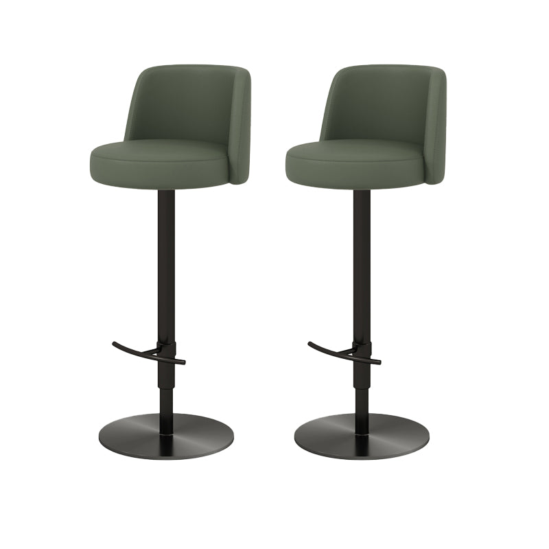Adjustable Swivel Bar Stool Leather Backrest Counter Stool for Bristol Black Green 2 Piece Set Clearhalo 'Bar Furniture' 'Bar Stools' 'bar_stools' 'furn' 'furn_bar_stools' 'Furniture' 'Kitchen & Dining Furniture' 6687106