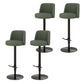 Adjustable Swivel Bar Stool Leather Backrest Counter Stool for Bristol Black Green 4 Piece Set Clearhalo 'Bar Furniture' 'Bar Stools' 'bar_stools' 'furn' 'furn_bar_stools' 'Furniture' 'Kitchen & Dining Furniture' 6687107