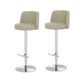 Adjustable Swivel Bar Stool Leather Backrest Counter Stool for Bristol Silver Light Gray 2 Piece Set Clearhalo 'Bar Furniture' 'Bar Stools' 'bar_stools' 'furn' 'furn_bar_stools' 'Furniture' 'Kitchen & Dining Furniture' 6687116
