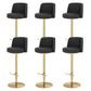Adjustable Swivel Bar Stool Leather Backrest Counter Stool for Bristol Gold Black 6 Piece Set Clearhalo 'Bar Furniture' 'Bar Stools' 'bar_stools' 'furn' 'furn_bar_stools' 'Furniture' 'Kitchen & Dining Furniture' 6687143