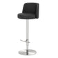 Adjustable Swivel Bar Stool Leather Backrest Counter Stool for Bristol Silver Black 1 Piece Clearhalo 'Bar Furniture' 'Bar Stools' 'bar_stools' 'furn' 'furn_bar_stools' 'Furniture' 'Kitchen & Dining Furniture' 6687145