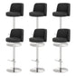 Adjustable Swivel Bar Stool Leather Backrest Counter Stool for Bristol Silver Black 6 Piece Set Clearhalo 'Bar Furniture' 'Bar Stools' 'bar_stools' 'furn' 'furn_bar_stools' 'Furniture' 'Kitchen & Dining Furniture' 6687148