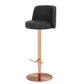 Adjustable Swivel Bar Stool Leather Backrest Counter Stool for Bristol Rose Gold Black 1 Piece Clearhalo 'Bar Furniture' 'Bar Stools' 'bar_stools' 'furn' 'furn_bar_stools' 'Furniture' 'Kitchen & Dining Furniture' 6687150