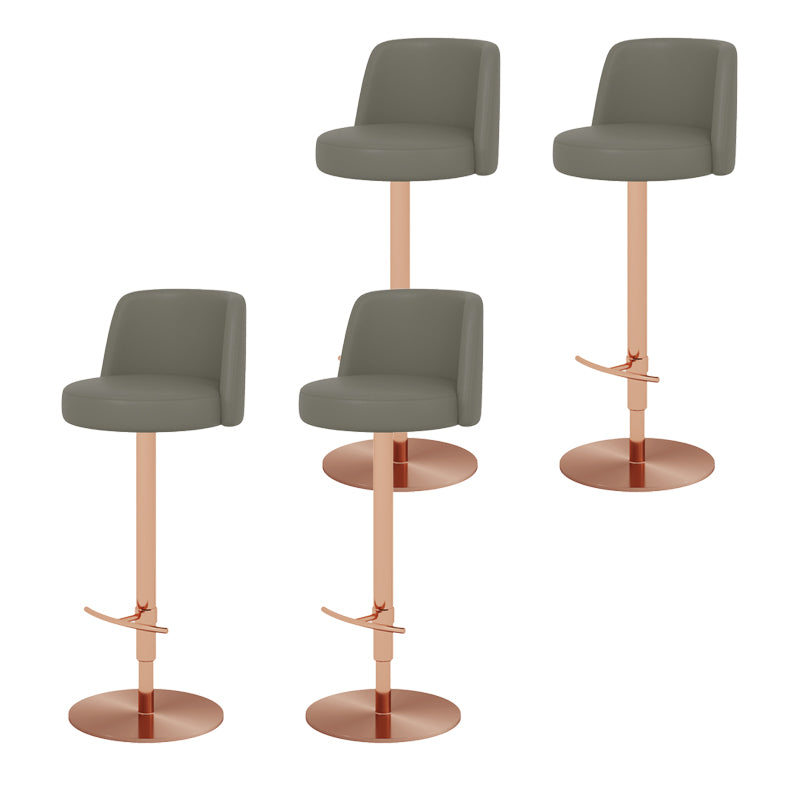 Adjustable Swivel Bar Stool Leather Backrest Counter Stool for Bristol Rose Gold Dark Gray 4 Piece Set Clearhalo 'Bar Furniture' 'Bar Stools' 'bar_stools' 'furn' 'furn_bar_stools' 'Furniture' 'Kitchen & Dining Furniture' 6687162