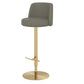 Adjustable Swivel Bar Stool Leather Backrest Counter Stool for Bristol Gold Dark Gray 1 Piece Clearhalo 'Bar Furniture' 'Bar Stools' 'bar_stools' 'furn' 'furn_bar_stools' 'Furniture' 'Kitchen & Dining Furniture' 6687170