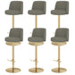 Adjustable Swivel Bar Stool Leather Backrest Counter Stool for Bristol Gold Dark Gray 6 Piece Set Clearhalo 'Bar Furniture' 'Bar Stools' 'bar_stools' 'furn' 'furn_bar_stools' 'Furniture' 'Kitchen & Dining Furniture' 6687173