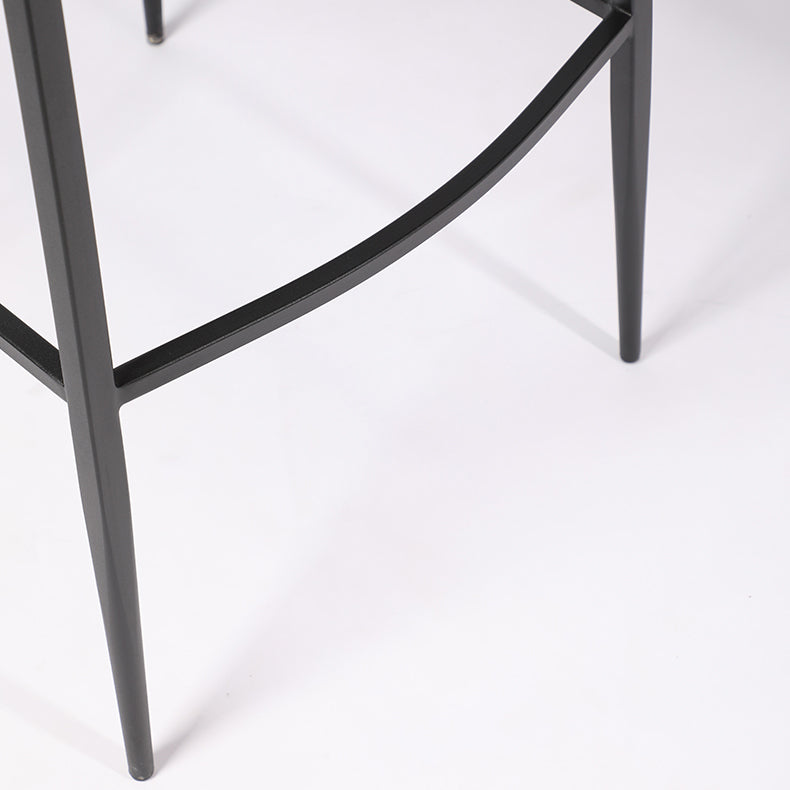 Moderner Leder Barhocker Rückenlehne 4 -Bein Counterhocker für Bristol