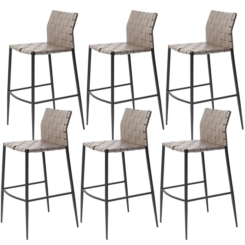 Moderner Leder Barhocker Rückenlehne 4 -Bein Counterhocker für Bristol