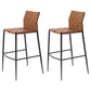 Moderner Leder Barhocker Rückenlehne 4 -Bein Counterhocker für Bristol