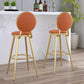 Faux Leather Counter Bar Stool Orange and Gold Bar and Counter Stool Clearhalo 'Bar Furniture' 'Bar Stools' 'bar_stools' 'furn' 'furn_bar_stools' 'Furniture' 'Kitchen & Dining Furniture' 6687247