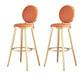 Faux Leather Counter Bar Stool Orange and Gold Bar and Counter Stool 2 Piece Set Clearhalo 'Bar Furniture' 'Bar Stools' 'bar_stools' 'furn' 'furn_bar_stools' 'Furniture' 'Kitchen & Dining Furniture' 6687249