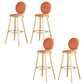 Faux Leather Counter Bar Stool Orange and Gold Bar and Counter Stool 4 Piece Set Clearhalo 'Bar Furniture' 'Bar Stools' 'bar_stools' 'furn' 'furn_bar_stools' 'Furniture' 'Kitchen & Dining Furniture' 6687251