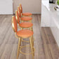 Faux Leather Counter Bar Stool Orange and Gold Bar and Counter Stool Clearhalo 'Bar Furniture' 'Bar Stools' 'bar_stools' 'furn' 'furn_bar_stools' 'Furniture' 'Kitchen & Dining Furniture' 6687252